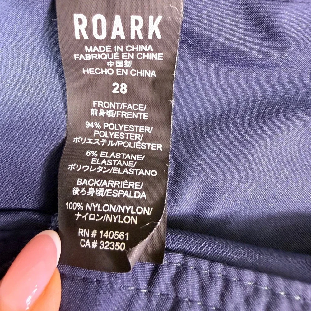 Roark The Boatman Board Shorts 28 Navy Blue 4-Way Stretch Surf Trunks